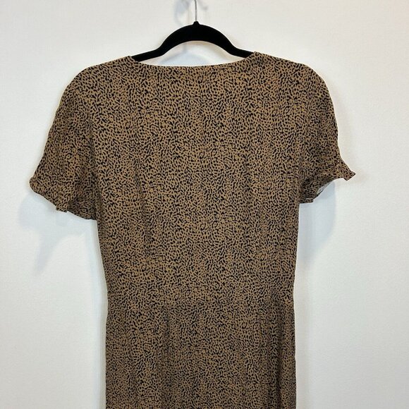 NWT Banana Republic Size 12 Leopard Printed Midi Dress Tie Waist Button Down - Picture 7 of 9